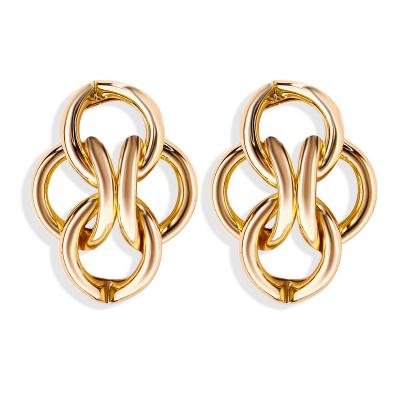 China Trendy Fashion Trendy Gold Plated Alloy Knot Shape Women Jewelry Earrings for sale