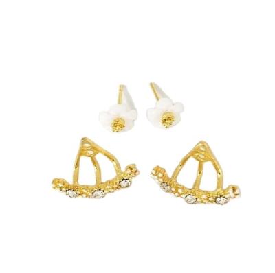 China Korean Style High Quality Custom Fashion Simple Flower Shape Stainless Steel Stud Earrings for sale