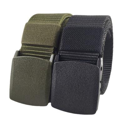 China High Quality Custom Nylon Automatic Male Tactical Waist Belt Buckle Strap Canvas Cloth Canvas Fabric Military Belts Comfortable Waist Belt Men for sale