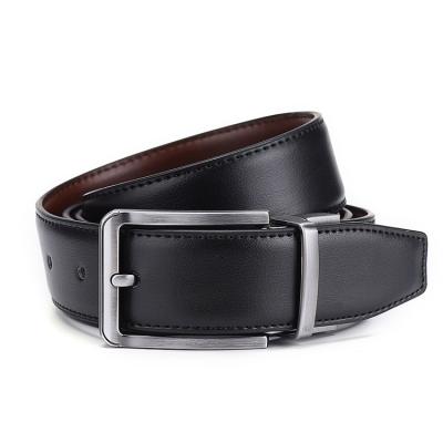 China Fashion.Casual.Business Brand Double Sided Luxury Men's Hot Selling Rotatable Pin Buckle Men's Leather Belt for sale