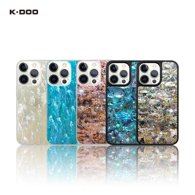 China K-Doo Shockproof Phone Case Real Natural Seashell Shockproof Glossy Bling Back Cover For iPhone13/13mini/13pro/13promax for sale