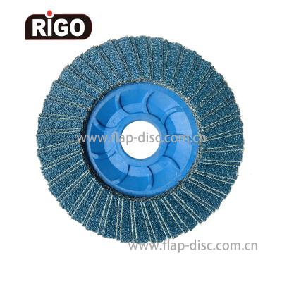 China Fast Zirconium Oxide Plastic Backing On M14/5/8-11 Screw Zirconium Oxide Abrasive Fin Disc for sale