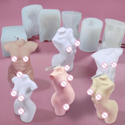 China Viable 3d Silicone Molds Female Candles Approve Women Body Woman Torso Pregnant Woman Mold Large Candle Man for sale