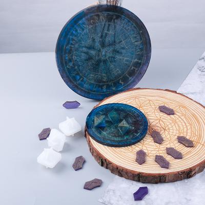 China New Viable Silicone Mold Resin DIY Luen Rune Divination Silicone Mold Hand Mirror Disc Accessories for sale