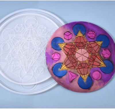 China Sustainable DIY Resin Silicone Mold Self Made Auspicious Compass Cool Table Decorative Silicone Mold for sale