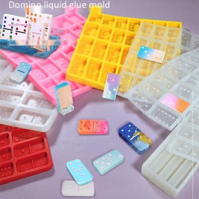 China Hot viable handmade diy cake sugar mold epoxy resin silicone resin domino purchase baking tool for sale