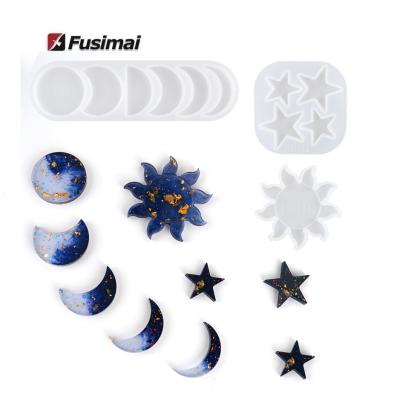 China Crystal Glue Silicone Mold Resin Star Moon Star Sun Eclipse Decoration Viable Mirror Ins DIY Silicone Mold for sale