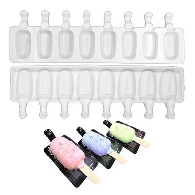 China Diy Wholesale Homemade Ice Popsicle Silica Gel Mold 8 Same Viable Silicone Ice Cream Mold Homemade Ice Cream Bar for sale