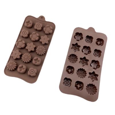 China Fusimai Silicone 15 Different Cavity 5 Cavity Flower Cake Chocolate Molds for sale