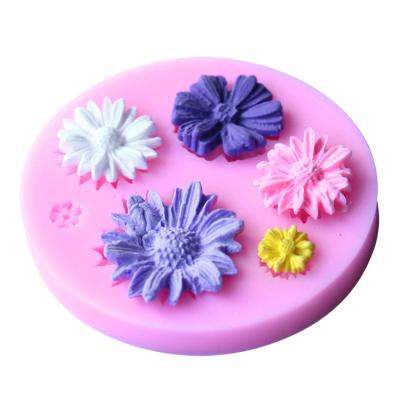 China Viable Sugar Cake Silicone Mold More Styles Bow Sunflower Chocolate Cake Decorating Tool Mold for sale