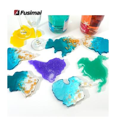 China Viable Intercontinental Coaster Silicone Mold Mat Resin Mold Diy Mirror Crystal Glue Dropping Seven Continents Map Cup for sale