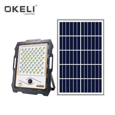 China OKELI IP65 100W 200W 300W 400W LED Outdoor High Lumen Die Casting Aluminum Waterproof Solar Flood Light for sale