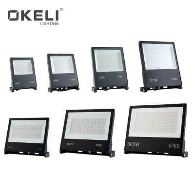 China OKELI Type SMD2835 IP66 Waterproof Slim Led Flood Light 20W 30W 50W 100W 150W 200W 300W Sports Stadiums OKELI Project Light for sale