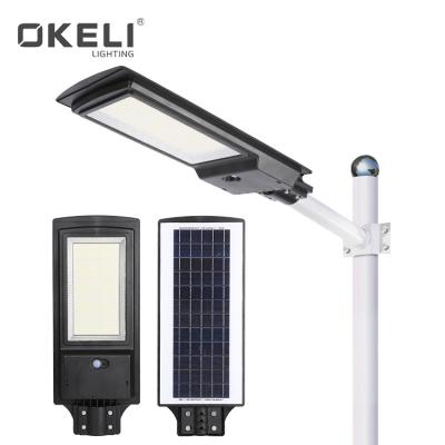 China Road OKELI CE ROHS Approve Outdoor Waterproof IP65 200watt Integrated All In One Solar LED Street Light for sale