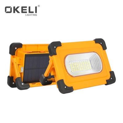 China OKELI Outdoor Factory Wholesale Remote Control IP66 Waterproof RGB 60w 80w All in One Led Solar Flood Light for sale