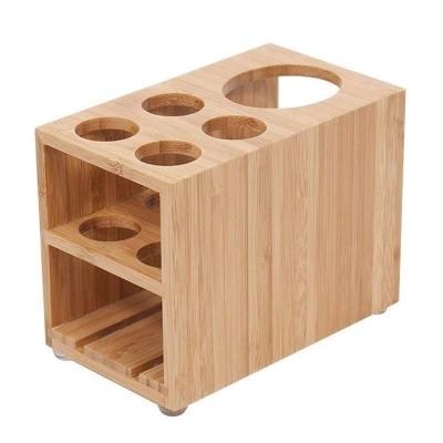 China Modern Bamboo Bath Accessories Set Toothbrush Holder Soap Dispenser Tray Bathroom Set Toothbrush Holder for sale