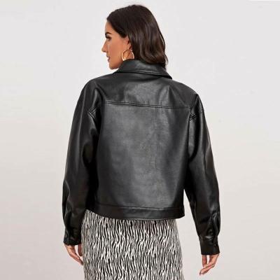 China Wholesale Women's Fashion Leather Jackets Women's Stripper Black Leather Jacket Viable for sale