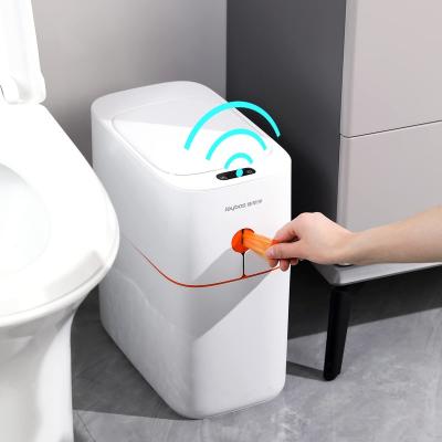 China JOYBOS Smart Induction Trash Can IPX5 Motion Sensor Smart Waterproof Automatic Trash Bin For Bathroom Bedroom Home Office Odorless for sale