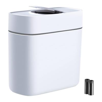 China JOYBOS Sustainable Bathroom Trash Bin With Lids Dogproof Wastebasket With Lid 14L Slim Plastic Kitchen Press Narrow Type Bin for sale