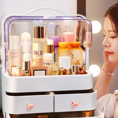 China JOYBOS Sustainable Makeup Organizer Cosmetics Beauty Storage Box For Girls Waterproof Dustproof Large Capacity Makeup Storage Box for sale