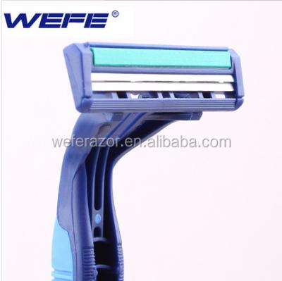 China Higher Quality Twin Blade Disposable Razor One Time Use Razor With Rubber Grip for sale