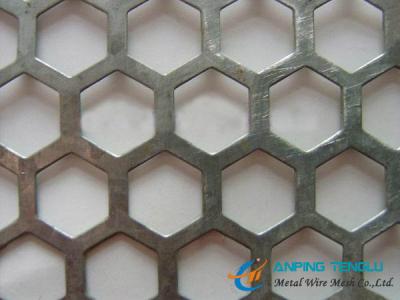 China Hexagonal Hole Staggered Perforated Metal, 4.5mm to 12.7mm Hole Size for sale