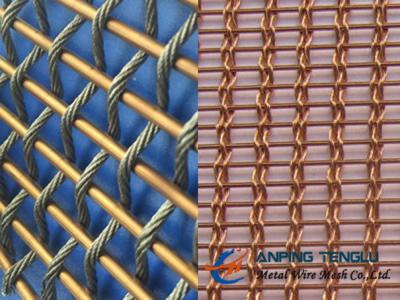 China Copper Facade Mesh With Copper Rods and Copper Cable, Building Decoration for sale