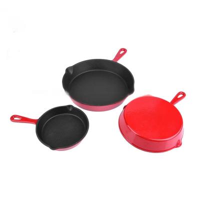 China Cheap Minimalist SJP158A Cooking Ware Restaurant Kitchen Cast Iron Custom Cookware Sets Nonstick Frying Pan Frying Pan Set for sale