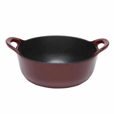 China General Use for SJP153 Gas and Induction Cooker Enamel Stick Large Stock Custom Nonstick Soup Pots Oven Cookware Cast Iron Non Cooking Wok for sale