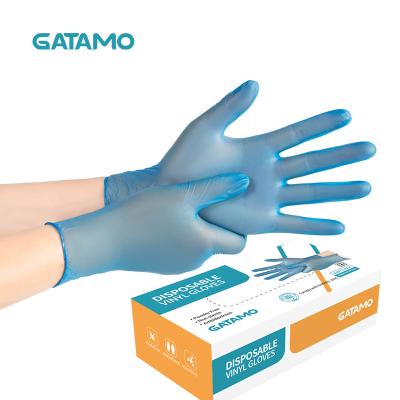 China S7 Disposable Gloves Comfortable Blue Vinyl Gloves Powder Free Food Grade Vinyl PVC Hand Glove Box for sale