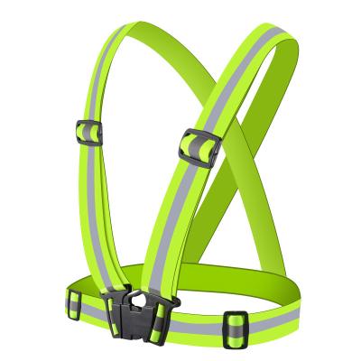 China Light Reflect Running Safety Vest High Visibility SJV003 Cheap Reflective Fluorescent Yellow Belt Wholesale Reflective Vest for sale