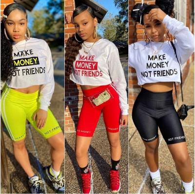 China 2022 QUICK DRY fashionable casual letter printing women's spring 2 piece set sportswear long sleeve two piece set for sale