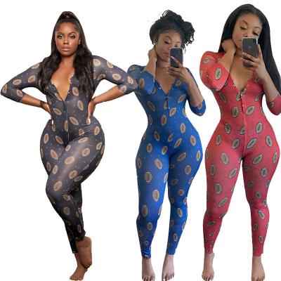 China 2021 Women's Sleepwear Wholesale Nightgowns Female Round Neck Long Sleeve Onsies Adult Onesie Casual Women QUICK DRY Pajamas for sale