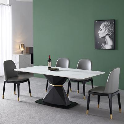 China Extendable Contemporary Marble Top Round Dining Table Set Dining Tables With Modern Chairs for sale