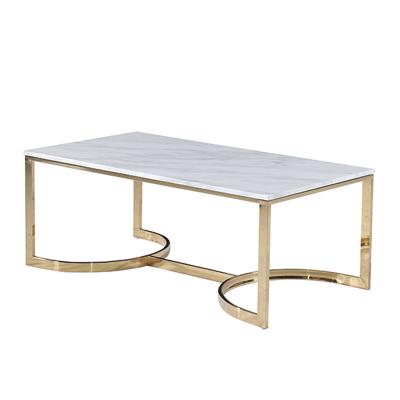 China Wholesale 18mm Stainless Steel Moder Stretch Marble Gold and White Marble End Tables Metal for sale