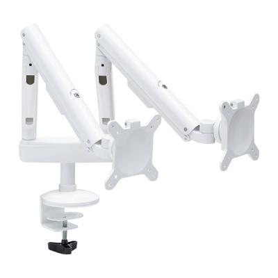 China Best prices custom dual adjustable LCD LED computer holder rotatable white monitor arms for sale