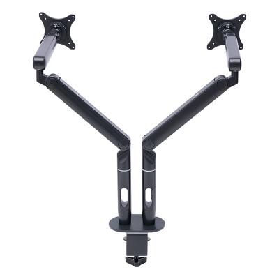 China 2022 Factory Made Custom Aluminum Dual Arm Computer Stand Monitor Arm Desktop Mounting Bracket for sale