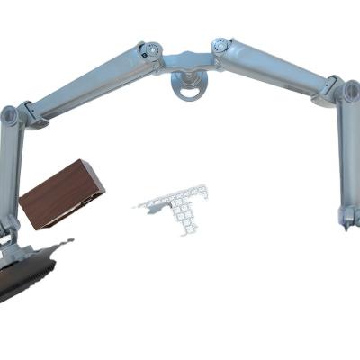 China Dual Adjustable Aluminum Computer Holder Black White Silver Customizable Lcd Monitor Arm for sale