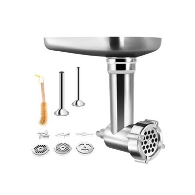 China Attachment Sharp Metal Food Grinder for KitchenAid Stand Mixers includes 2 Sausage Stuffer Tubes and Attachment Durable Chopper for sale