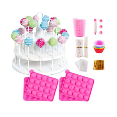 China Viable Cake Pop Maker Kits with Lollipop Baking Mold, Chocolate Crucible, 3 Tier Display Rack for sale