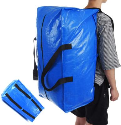 China Durable Heavy Duty Extra Large Storage Bags, Blue XL Moving Bag Totes With Zippers For Clothing Storage And College Moving for sale