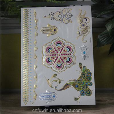 China Newest Design Temporary Colored Temporary Gold Metallic Tattoo for sale