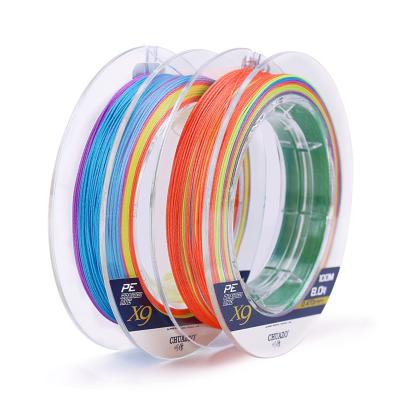 China X9 Top Straight High Strength 100m Braided Fishing Line 9 Strands Multifilament Multifilament Saltwater Pe Line for sale