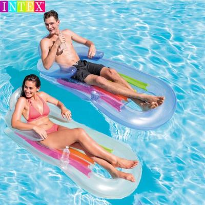 China 2022 MARS EXPO Armback Lounger Floating Lounger Luxury Air Water Pool Row Pad Sea Lake Swimming Float Luxury Inflatable Raft for sale