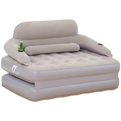 China Foldable Sofa Air Mattress Inflatable Sofa With Movable Backrest And Cupholder for sale