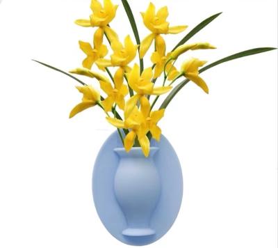 China 2021 Viable Hot Sales Office Home Decorationunbreakable Self Adhesive Sticker Silicone Flower Vase Pot For Flower for sale