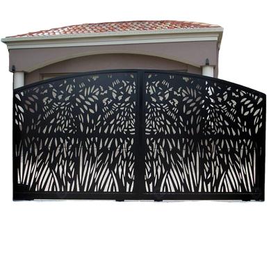 China Modern Laser Cut Custom Fabrication Aluminum Powder Coated Gate Designs Metal Sliding Garden Fence Gate for sale