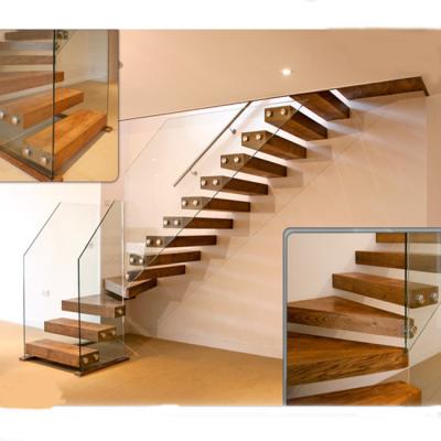 China Modern DIY Install Wooden Floating Stairs Construction Floating Stairs Details for sale