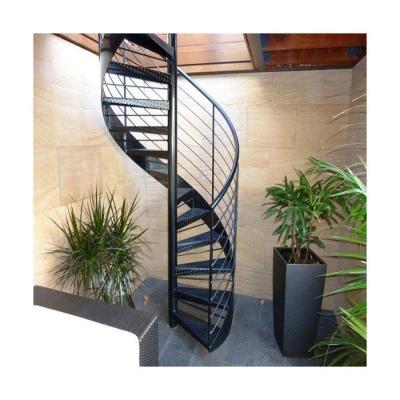 China Manufacturer Outdoor Metal Stairs Modern Wrought Iron Spiral Staircase With Stair Steps for sale