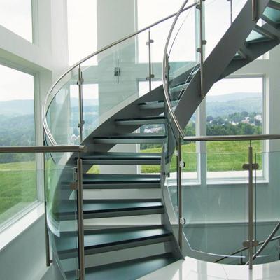 China Modern Round Glass Staircase\Curved Glass Stairs for sale